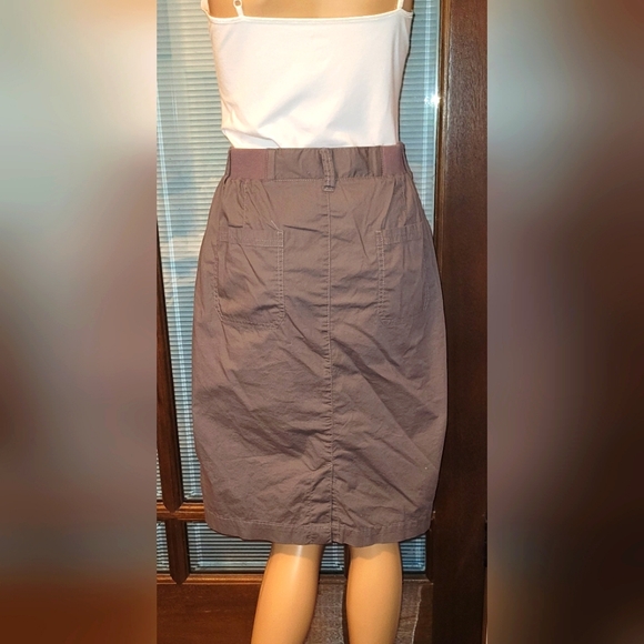 Collection L Petite Dark Khaki Knee Length Skirt from Creation L - Picture 2 of 5